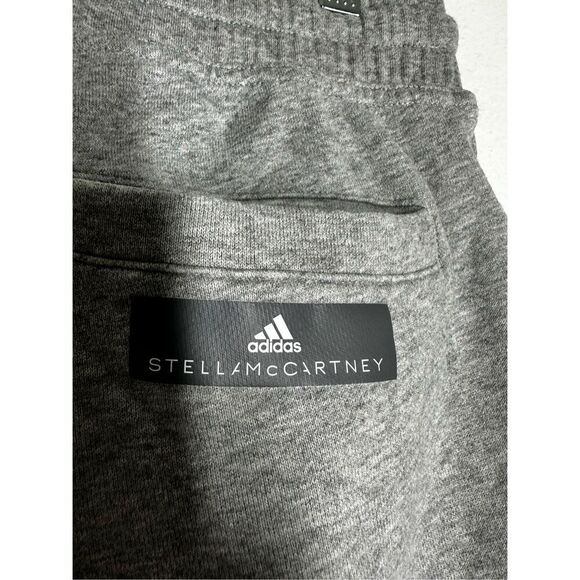 Adidas Stella McCartney Women’s Gray Sweat Capri Pants Sz M Logo Pockets Cotton - Picture 6 of 16